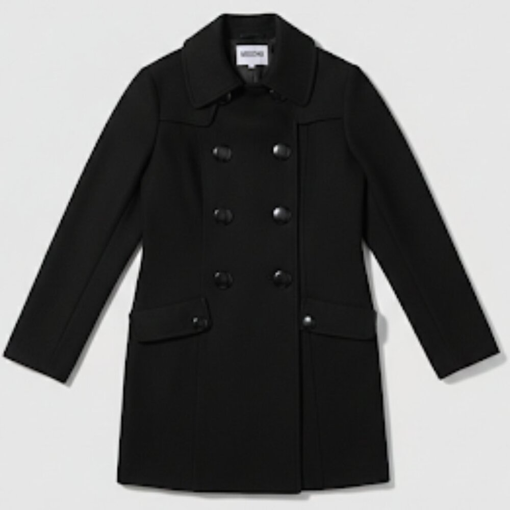 Moschino Authentic womens military wool pea coat